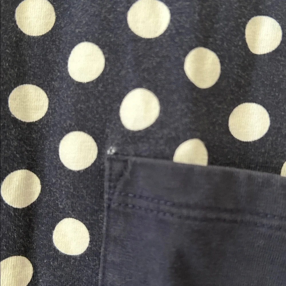 Hanna Andersson PolkaDot Sleeveless Dress self tie bow detail back size 6-7(120)